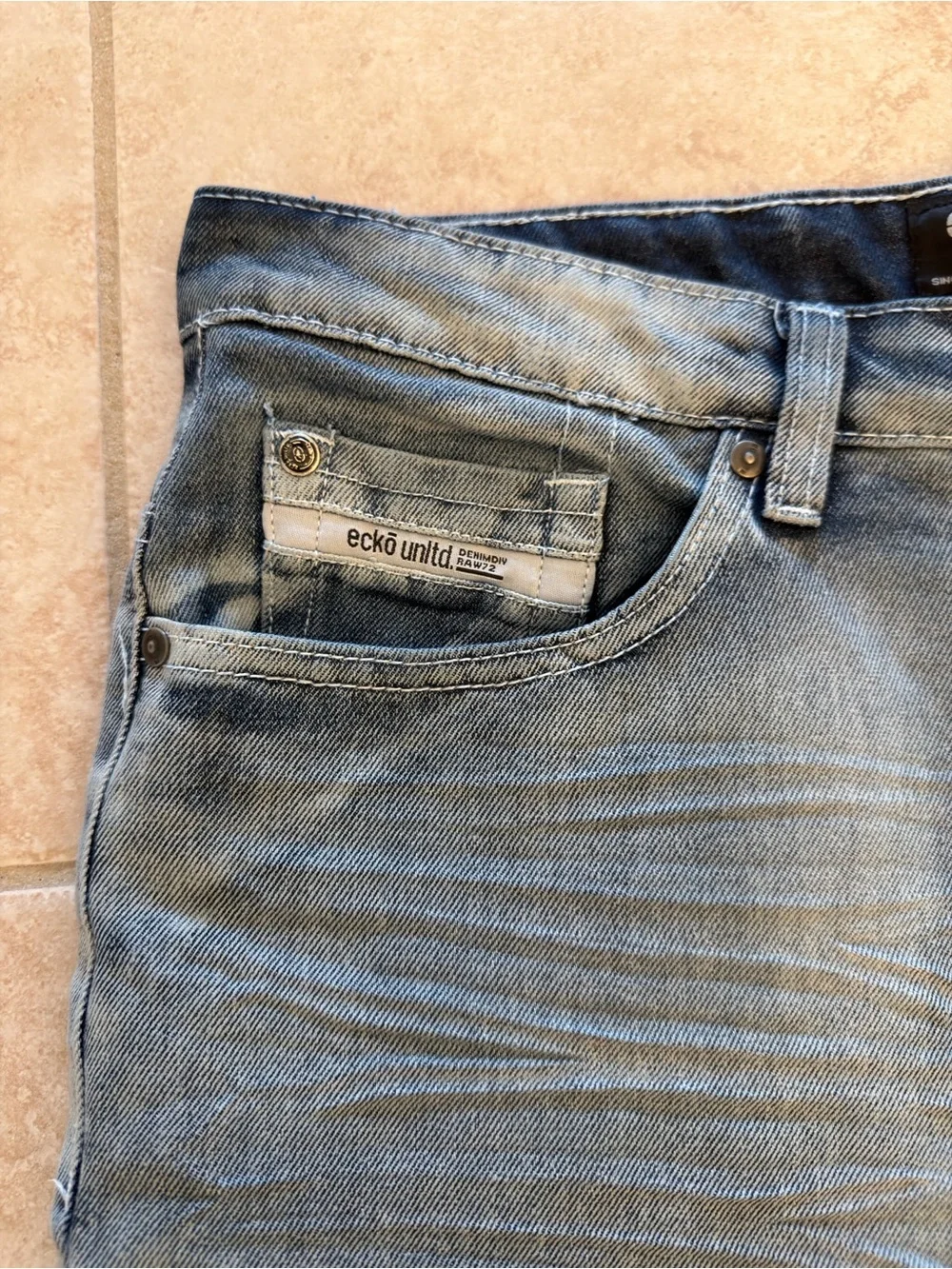 Ecko Unlimited Light Blue Denim Jean Shorts